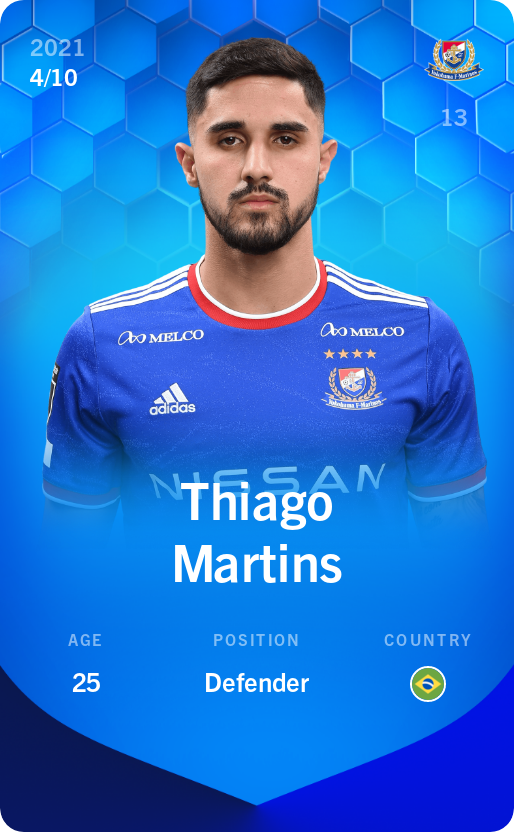 Sorare - Sorare Official - Thiago Martins 2021-22 • Super Rare 4/10 - NFT # 44708207242679081659566449575704578174699942082640978534385465565108471693603