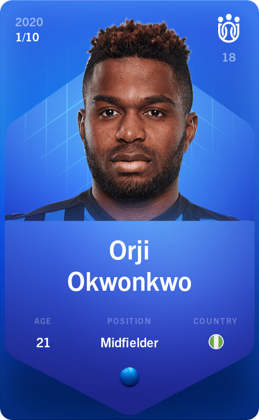 Sorare - Sorare Official - Orji Okwonkwo 2020-21 • Super Rare 1/10 - NFT # 36915255298402092196161311519432089102336976795888664792251261262271016731363
