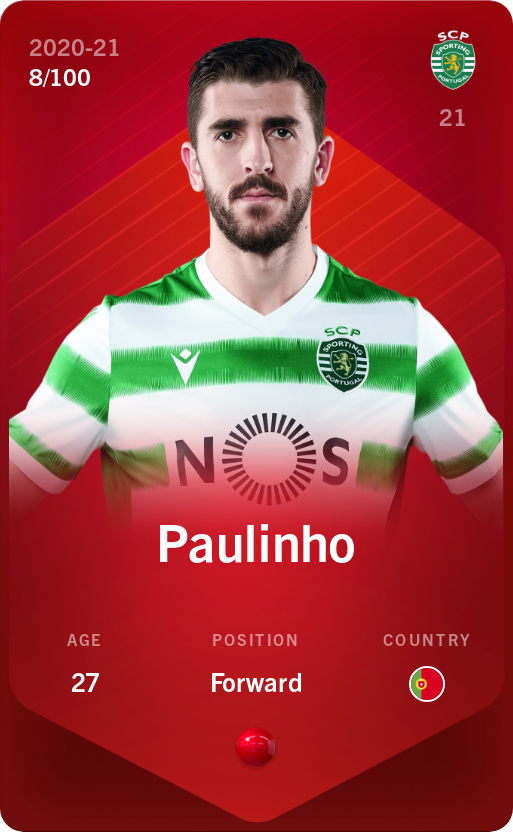 Sorare - Sorare Official - Paulinho 2020-21 • Rare 8/100 - NFT # 115069309785540404936216348981910520451042412807840135744019635823215063254238