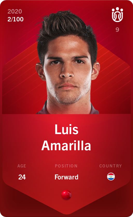 Sorare - Sorare Official - Luis Amarilla 2020-21 • Rare 2/100 - NFT # 57517477718142452252379032132436336715992711261305931717847020300241648464111