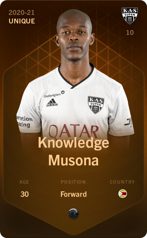 Sorare - Sorare Official - Knowledge Musona 2020-21 • Unique - NFT # 68054078777746107664916968357500835581469131187139720683806001771054851126844