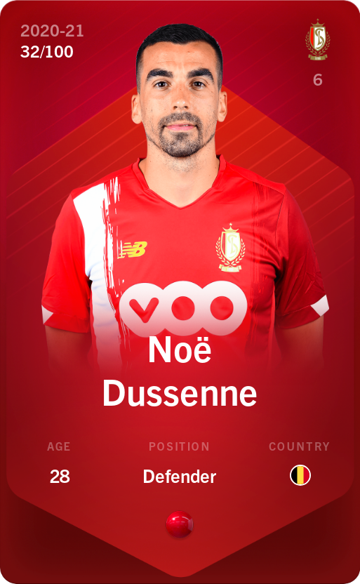 Sorare - Sorare Official - Noë Dussenne 2020-21 • Rare 32/100 - NFT # 112629893716871908513650721230722265346557552124935649906642971971148882852585