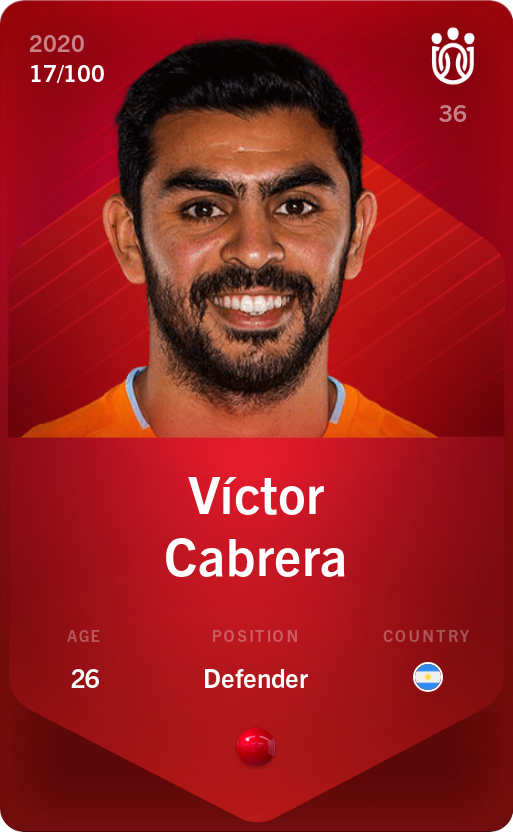 Sorare - Sorare Official - Víctor Cabrera 2020-21 • Rare 17/100 - NFT # 79004965349423106606033153112624701906660972807943875830512798848494041694124