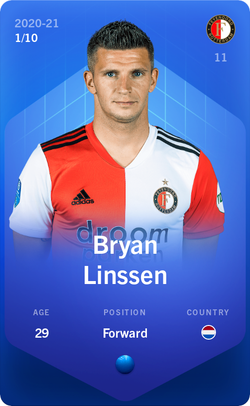 Sorare - Sorare Official - Bryan Linssen 2020-21 • Super Rare 1/10 - NFT # 93274343398120934906335101688512244163614970886122953133976043116280770635194