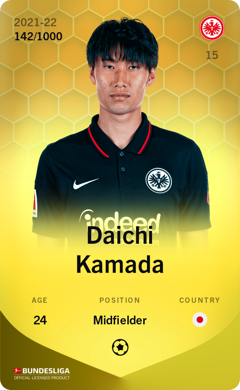 Sorare - Sorare Official - Daichi Kamada 2021-22 • Limited 142/1000 - NFT # 1787355694295441207486964942336385467951252528596851540294662270997082021348