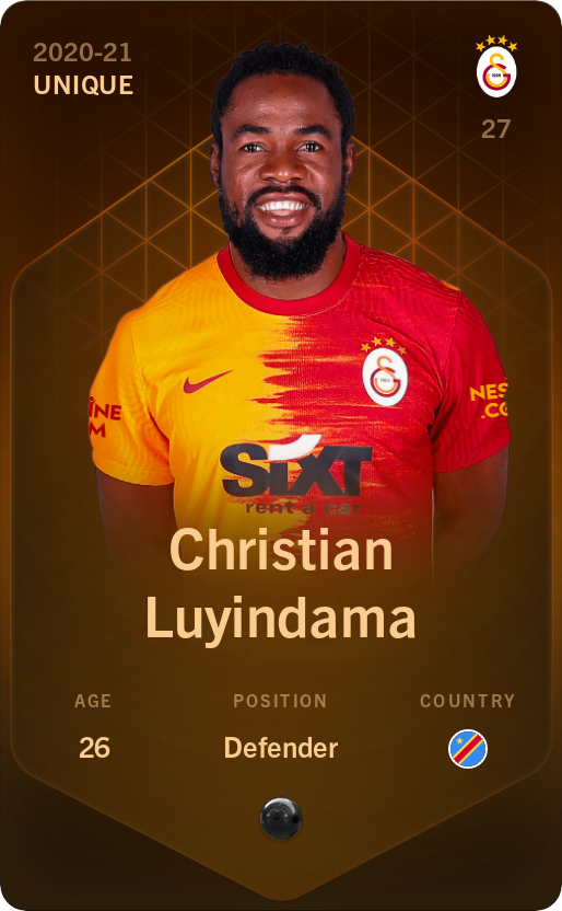 Sorare - Sorare Official - Christian Luyindama 2020-21 • Unique - NFT # 64882672388091663447630731471578860771478275967924059197539527664005969829981