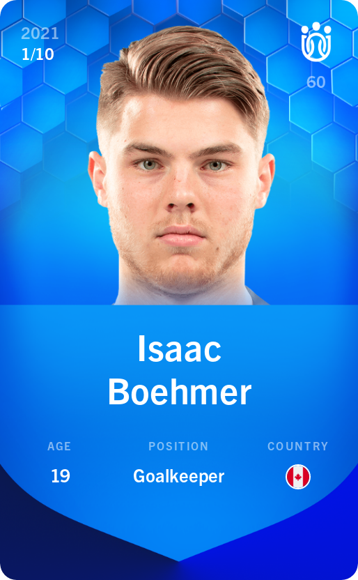 Sorare - Sorare Official - Isaac Boehmer 2021-22 • Super Rare 1/10 - NFT # 70251437318592604449751688981490444092456066786348795444602566119060917281736