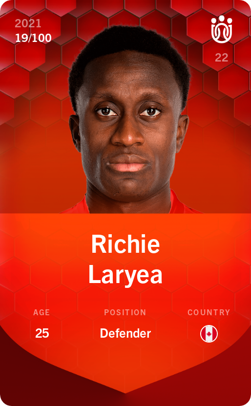 Sorare - Sorare Official - Richie Laryea 2021-22 • Rare 19/100 - NFT # 13578925824861750282672397009004041007040245511889503744997988025367578570822