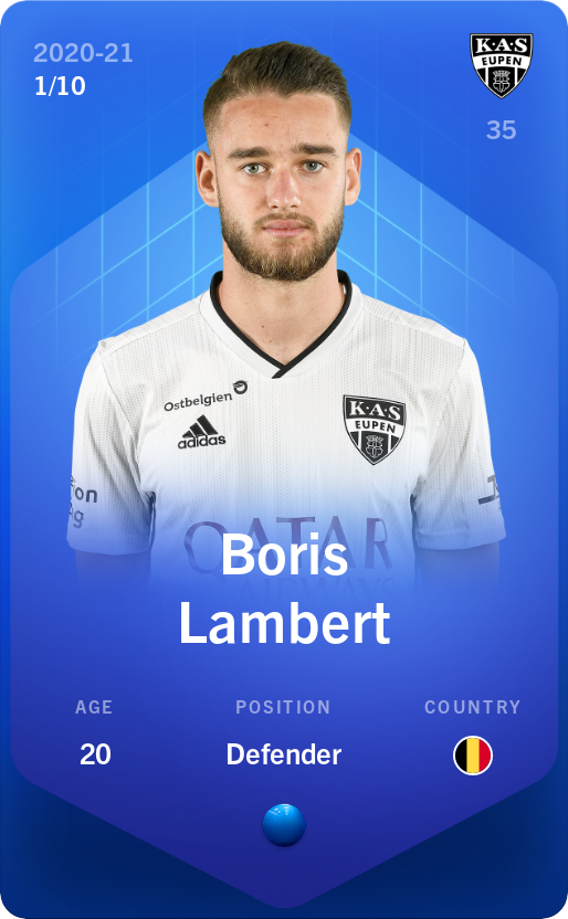 Sorare - Sorare Official - Boris Lambert 2020-21 • Super Rare 1/10 - NFT # 66010387868815163647474111250557196388954047167251183214783123057169813875017