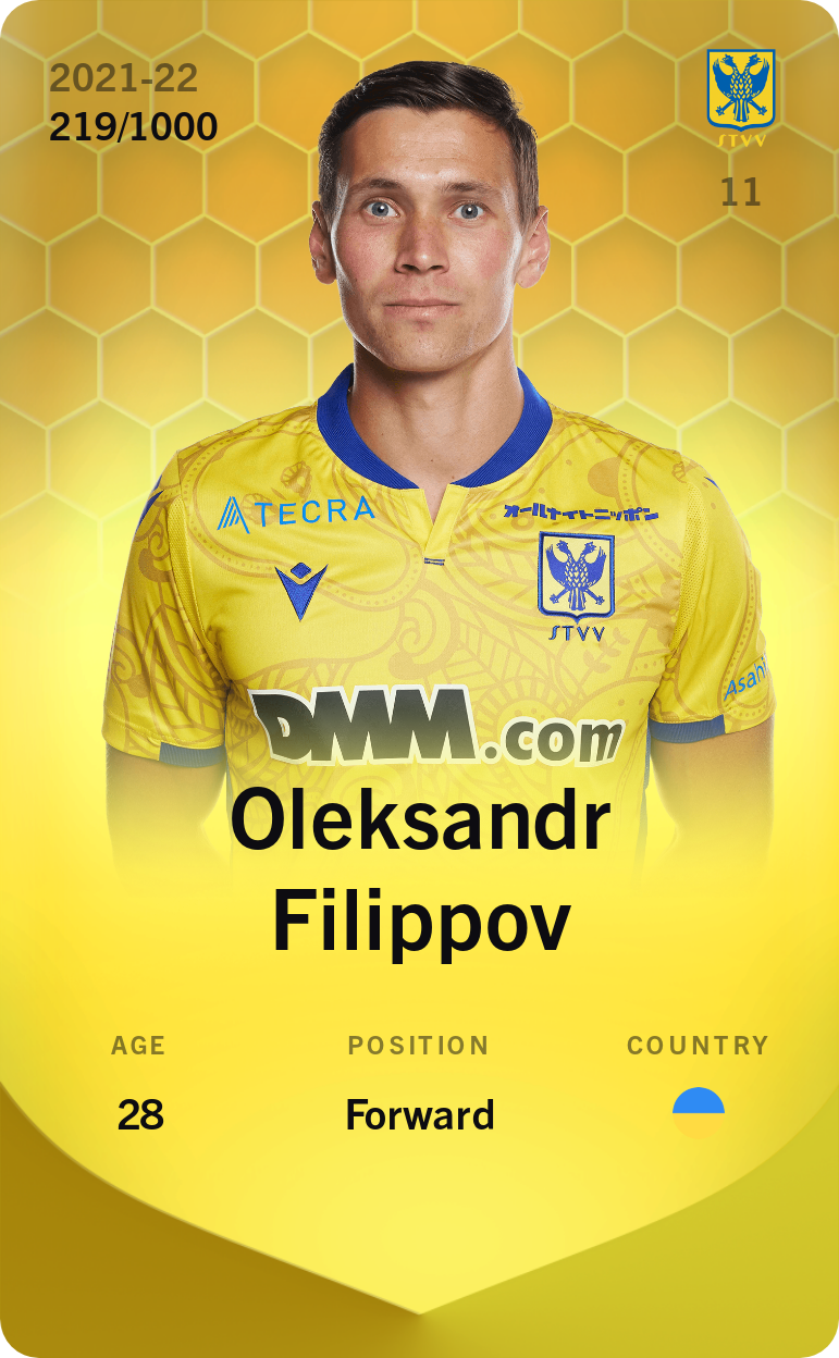 Sorare - Sorare Official - Oleksandr Filippov 2021-22 • Limited 219/1000 - NFT # 8586075556078481349447793931548706459570936923554199528052030261297721555263