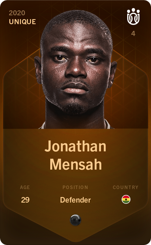 Sorare - Sorare Official - Jonathan Mensah 2020-21 • Unique - NFT # 73634059438993739206235426758890289311017683125126610086481896857008281105102