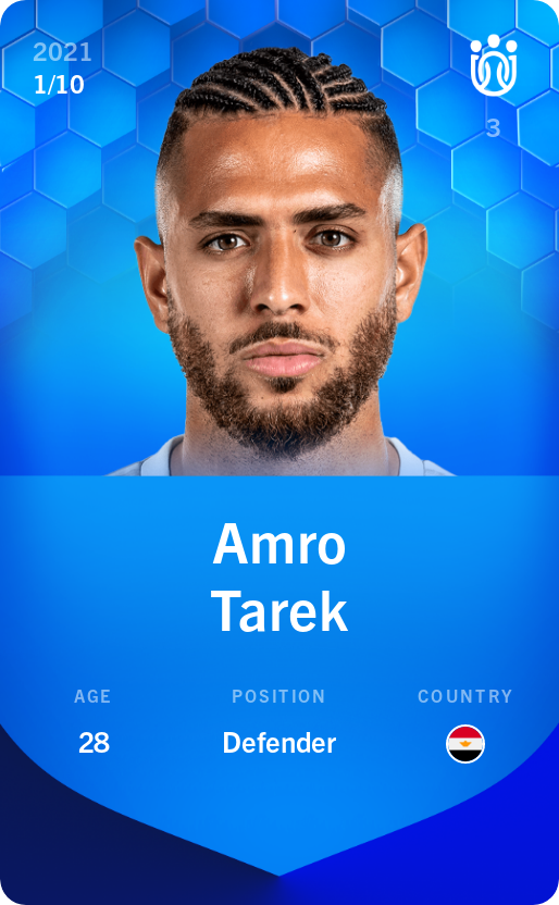 Sorare - Sorare Official - Amro Tarek 2021-22 • Super Rare 1/10 - NFT # 96642985570206351758514262525101696660252852595538993916942427644893579700874