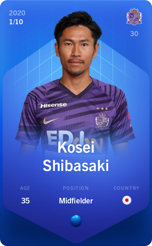 Sorare - Sorare Official - Kosei Shibasaki 2020-21 • Super Rare 1/10 - NFT # 43620691551629993127103853479563633213784471699025538785757335096831169376296