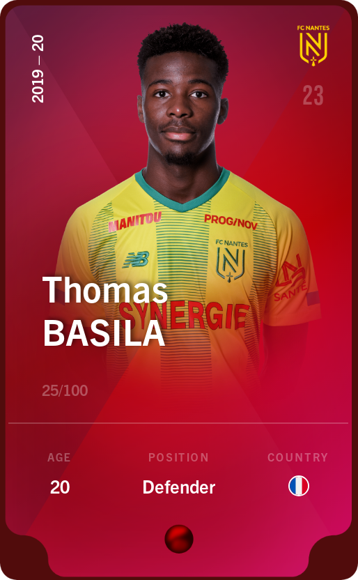 Sorare - Sorare Official - Thomas Basila 2019-20 • Rare 25/100 - NFT # 41796907547973574926752351672972509989915073357855934476259661151152982949269