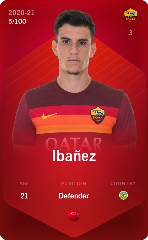 Sorare - Sorare Official - Ibañez 2020-21 • Rare 5/100 - NFT # 92138634919353745488880124492929797015419399948977571104048141725070822870077