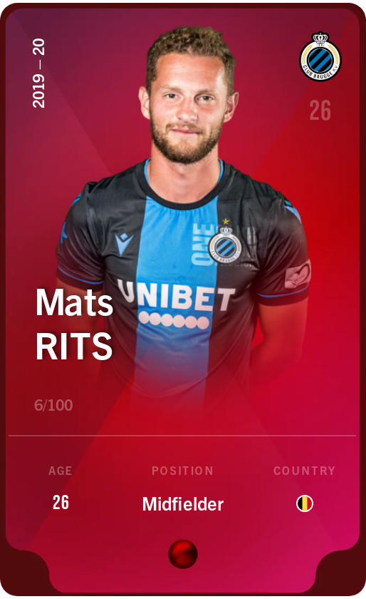 Sorare - Sorare Official - Mats Rits 2019-20 • Rare 6/100 - NFT # 47754001847549420471469438936796663238769371614906467185915307862275879966239