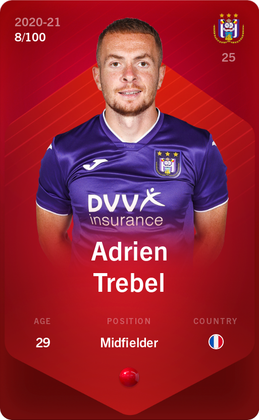 Sorare - Sorare Official - Adrien Trebel 2020-21 • Rare 8/100 - NFT # 67095743125232595725666306539931133436851839801930247796854893809418189615625