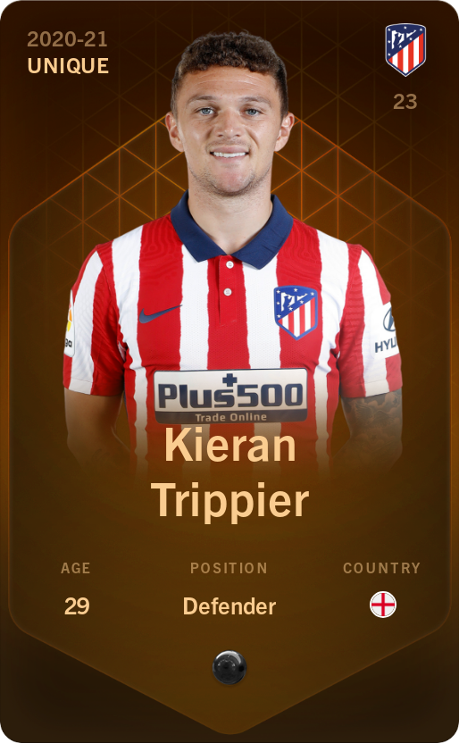 Sorare - Sorare Official - Kieran Trippier 2020-21 • Unique - NFT # 109089161773558185228148037971459159762368244281734938222711258051573595198578