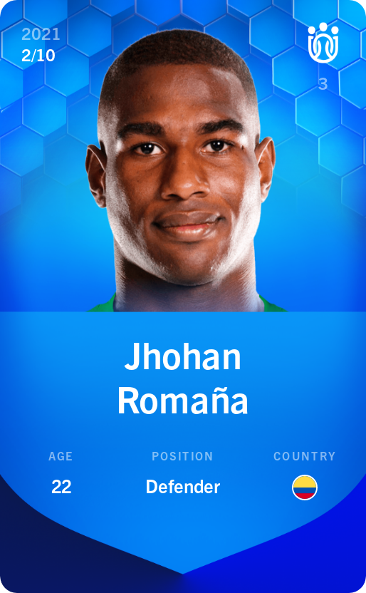 Sorare - Sorare Official - Jhohan Romaña 2021-22 • Super Rare 2/10 - NFT # 46815389940880180994861684847178030914239072565849550091753439331579355985597