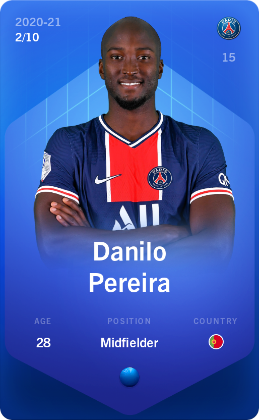 Sorare - Sorare Official - Danilo Pereira 2020-21 • Super Rare 2/10 - NFT # 77713448587772178706282151741387428396490646604477190637406139396445097988348