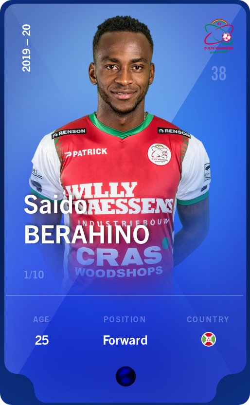 Sorare - Sorare Official - Saido Berahino 2019-20 • Super Rare 1/10 - NFT # 97613130487075093023413352632533910842490123199695895212232721424603571809011