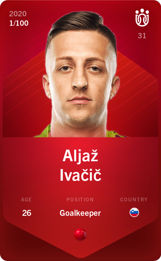 Sorare - Sorare Official - Aljaž Ivačič 2020-21 • Rare 1/100 - NFT # 100609463646866836848123118810087185622619774842331352432284996852814722649701