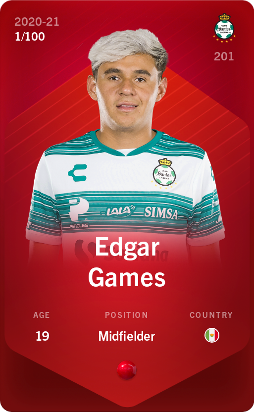 Sorare - Sorare Official - Edgar Games 2020-21 • Rare 1/100 - NFT # 86434223051689696525360133409431532375226122689098011774017070099642296733033