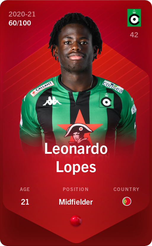 Sorare - Sorare Official - Leonardo Lopes 2020-21 • Rare 60/100 - NFT # 101635039497574845967149308583218097819373458357324219680930681457581082894862