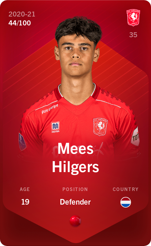 Sorare - Sorare Official - Mees Hilgers 2020-21 • Rare 44/100 - NFT # 70812613607779793635069891182649756620964541619894838484082655697522053605435
