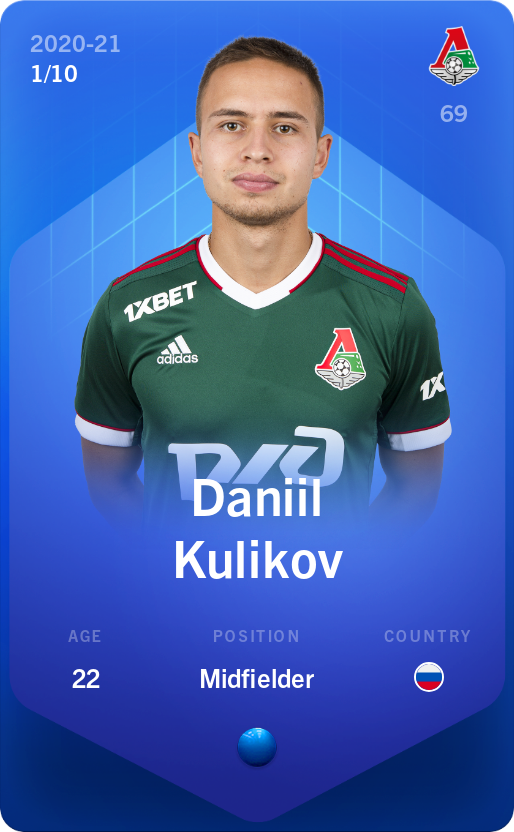 Sorare - Sorare Official - Daniil Kulikov 2020-21 • Super Rare 1/10 - NFT # 63070138830072509068320071438420513360830994419652157599369724567132425723436