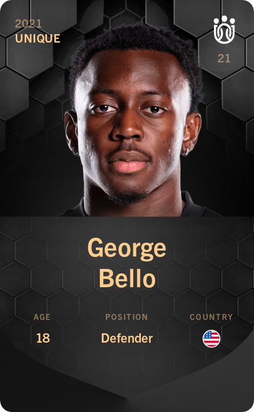 Sorare - Sorare Official - George Bello 2021-22 • Unique - NFT # 74634418444974072291005258390110572795328658135502486177497196172292776381105