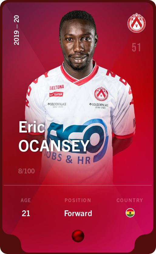 Sorare - Sorare Official - Eric Ocansey 2019-20 • Rare 8/100 - NFT # 73010871975771340324916422456938877618314089594950037668217773375711927416914