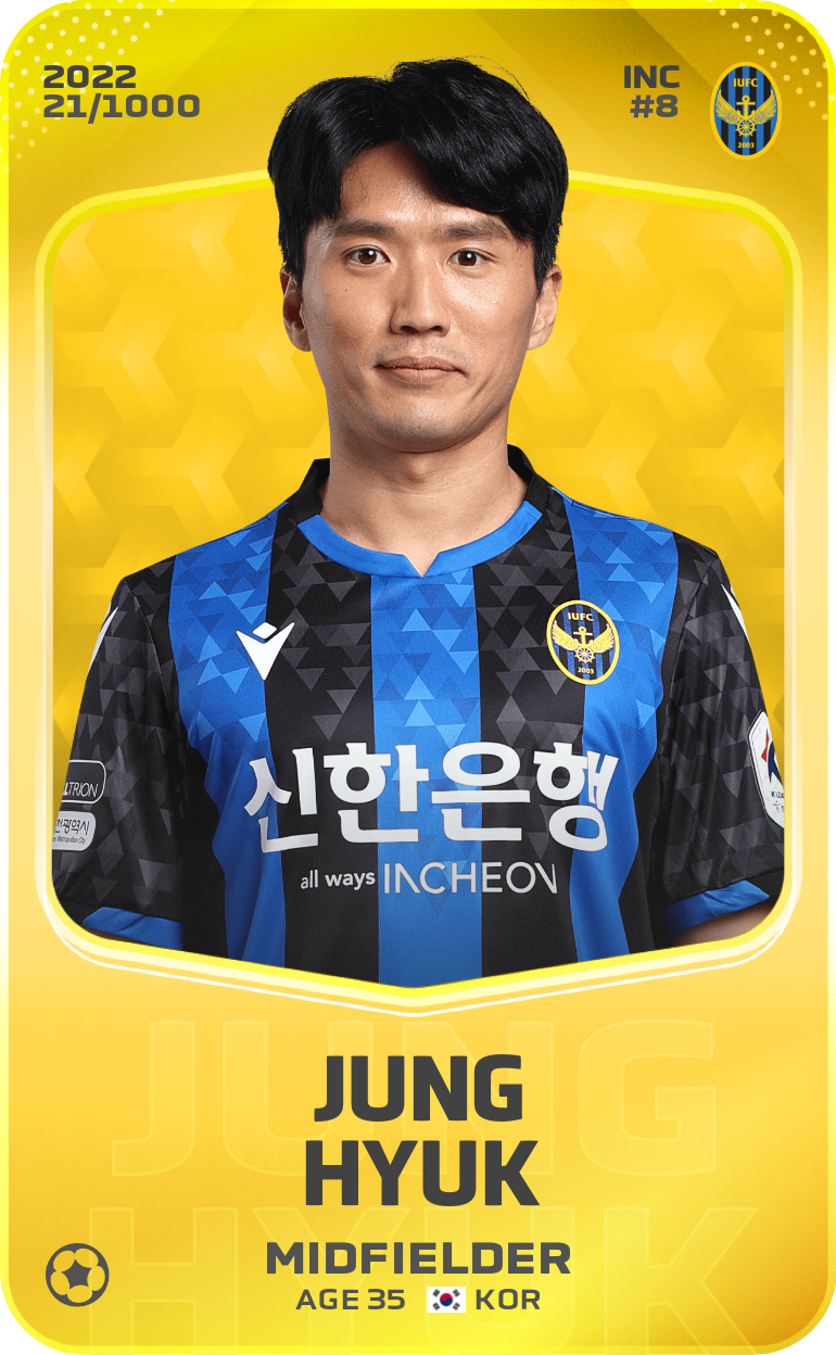 Sorare - Sorare Official - Jung Hyuk 2022-23 • Limited 21/1000 - NFT # 86766511250306949599732304669247961792602572130002493371365742808184145621890