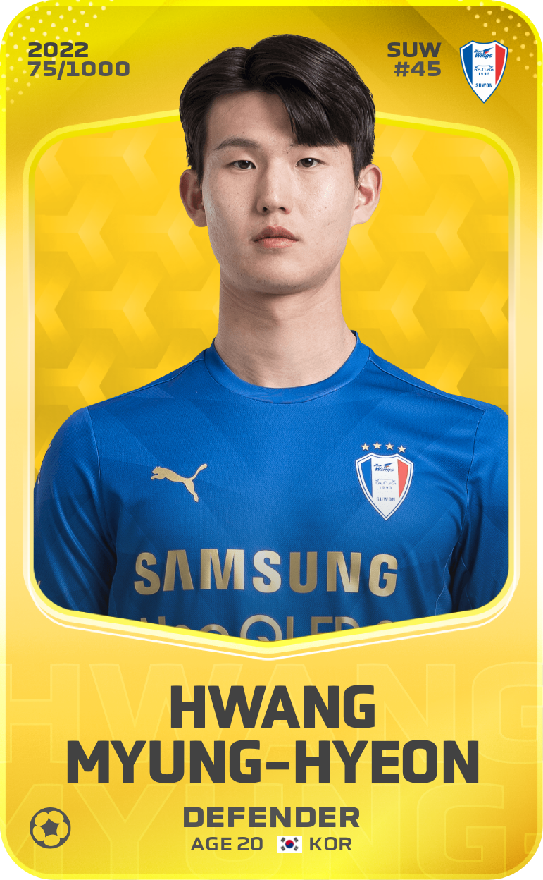 Sorare - Sorare Official - Hwang Myung-Hyeon 2022-23 • Limited 75/1000 - NFT # 85390900064849189132437115391307026820673584369233239473830407649620704057533