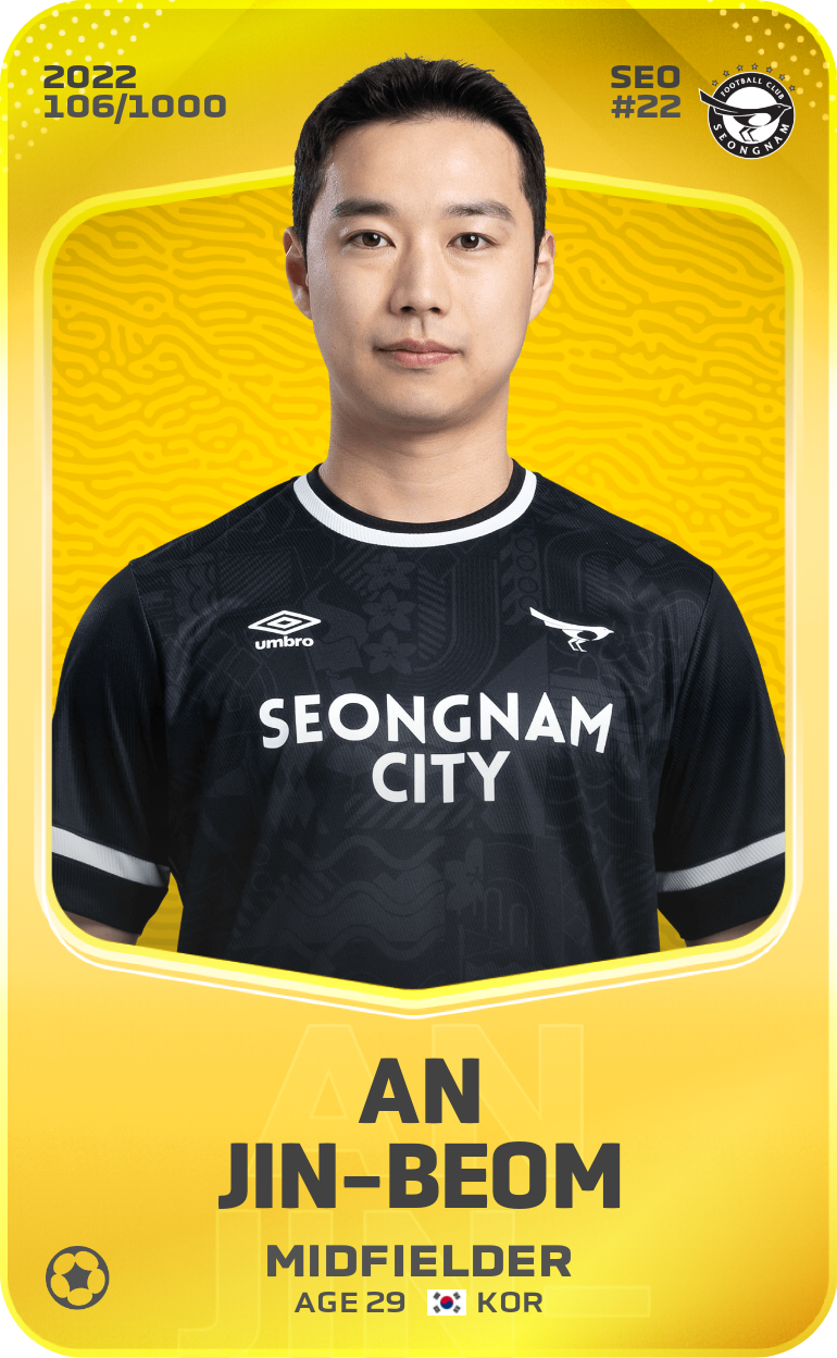 Sorare - Sorare Official - An Jin-Beom 2022-23 • Limited 106/1000 - NFT # 81322586343369566619572394987464345816772720374540566763562809293032017109483