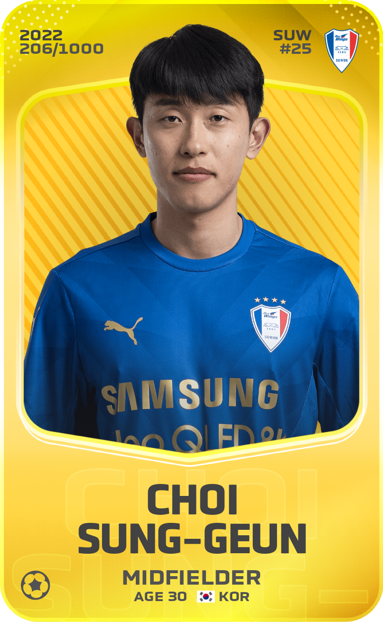 Sorare - Sorare Official - Choi Sung-Geun 2022-23 • Limited 206/1000 - NFT # 14425115282572224470997908823094710774524434633099183045237488482192780352201