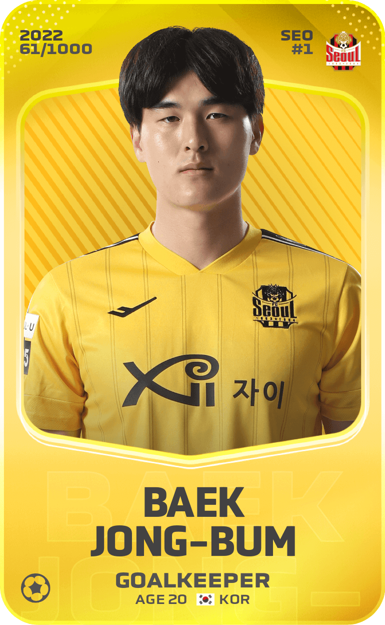 Baek Jong-Bum 2022-23 • Limited 61/1000