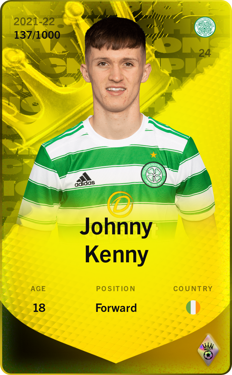 Sorare - Sorare Official - Johnny Kenny 2021-22 • Limited 137/1000 - NFT # 74482460549663653305948436368171522520723913497509385414642392462427569668113