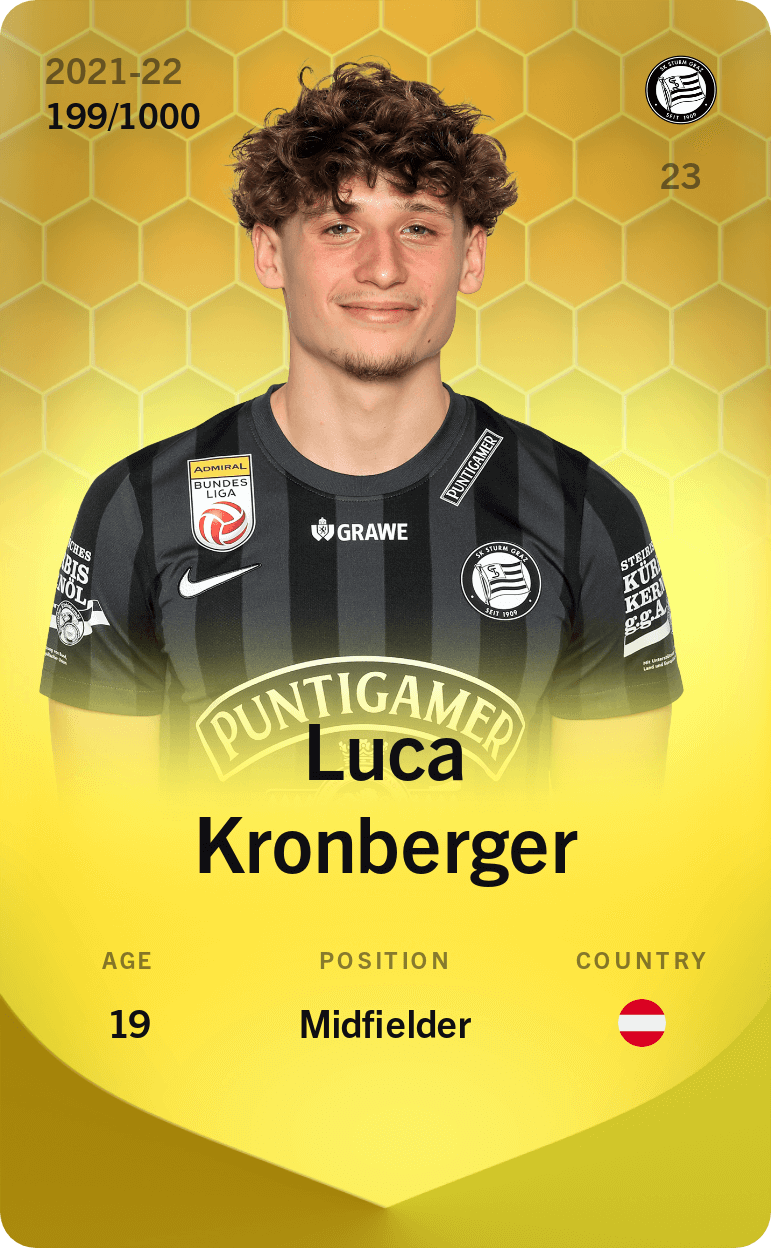 Luca Kronberger 2021-22 • Limited 199/1000