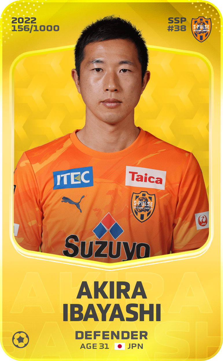 Sorare - Sorare Official - Akira Ibayashi 2022-23 • Limited 156/1000 - NFT # 36097747821427698436757945490602215532139723847105667295710670984889101856505