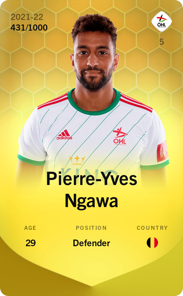 Sorare - Sorare Official - Pierre-Yves Ngawa 2021-22 • Limited 431/1000 - NFT # 53380132576700245345994634370719015610173562547708480554528560620979903293930