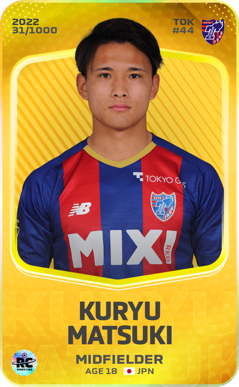 Sorare - Sorare Official - Kuryu Matsuki 2022-23 • Limited 31/1000 - NFT # 114135987634260879330068288228536590711016634823357365077829551843708800381449