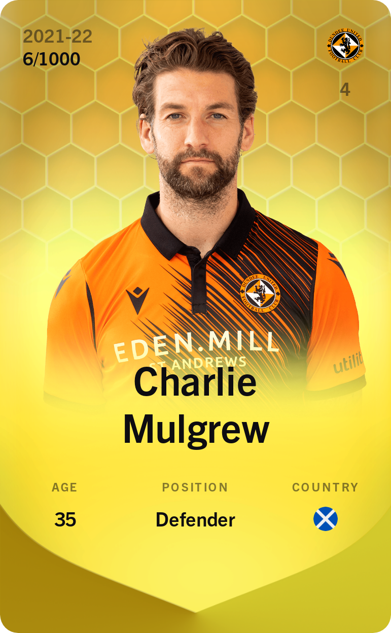 Sorare - Sorare Official - Charlie Mulgrew 2021-22 • Limited 6/1000 - NFT # 40807916076546274104023571339935684127360726657895851160196989856233200993770