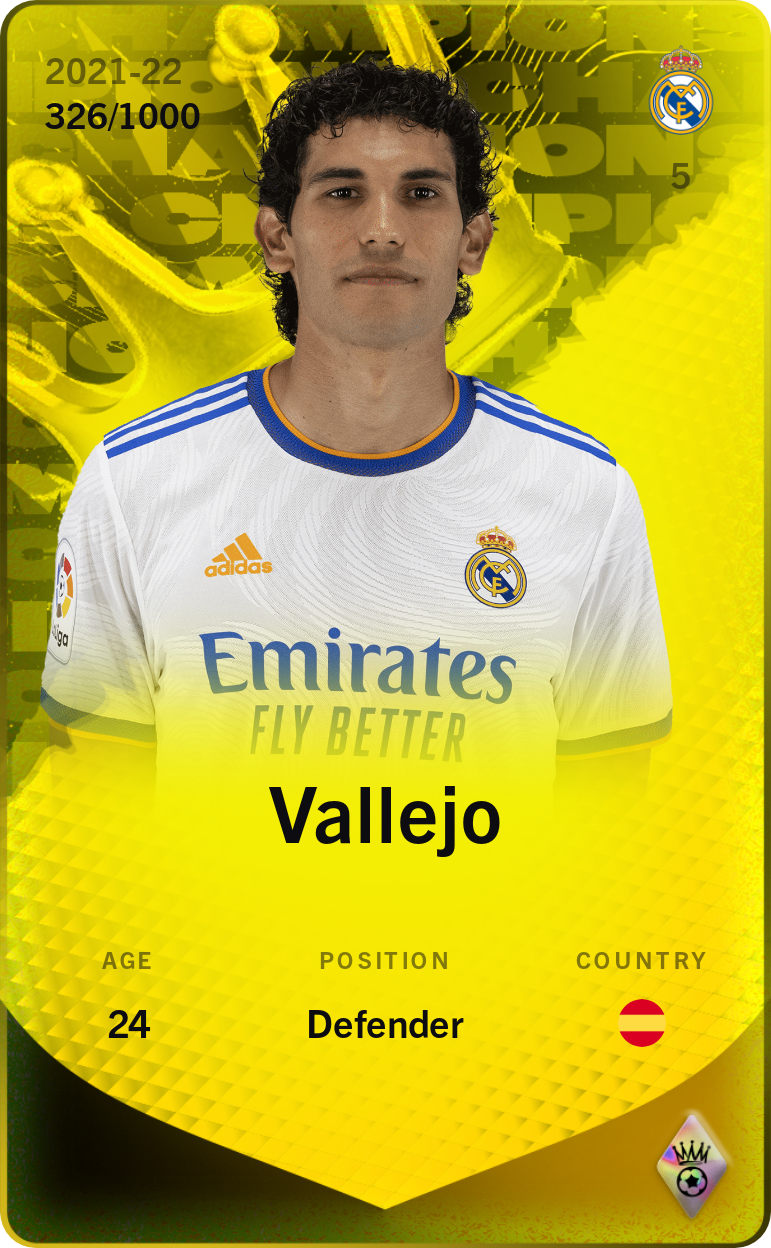 Sorare - Sorare Official - Vallejo 2021-22 • Limited 326/1000 - NFT # 9017827565702265394829774604929813827250874713365124543664444831777514204942