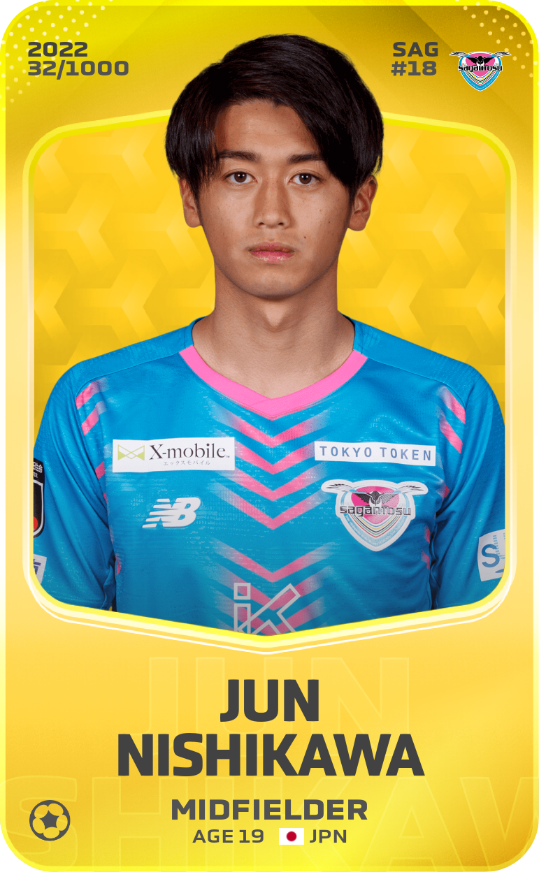 Sorare - Sorare Official - Jun Nishikawa 2022-23 • Limited 32/1000 - NFT # 94062075561411158300714456992902598900175321096887240063776817174352555136849