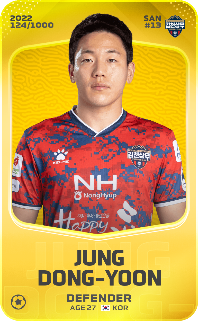 Sorare - Sorare Official - Jung Dong-Yoon 2022-23 • Limited 124/1000 - NFT # 50348217018013482205765680034262168932313638897134694928333070546004541116878