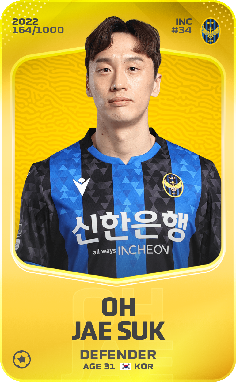Sorare - Sorare Official - Oh Jae Suk 2022-23 • Limited 164/1000 - NFT # 90679411662675957102871618320492483221920735040443341099516964952662398553250