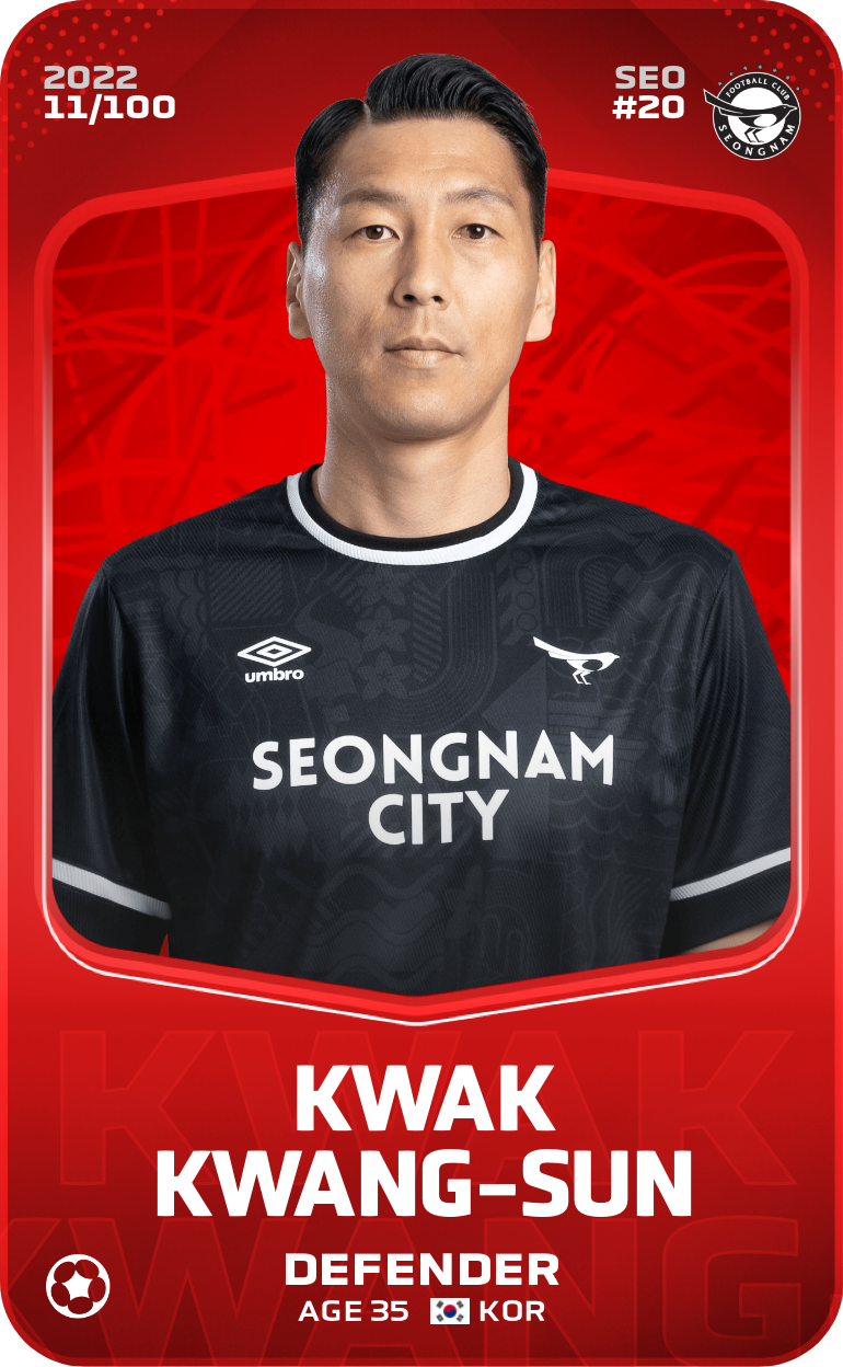 Sorare - Sorare Official - Kwak Kwang-Sun 2022-23 • Rare 11/100 - NFT # 60062682984104571521843437847402035175568269063224799735128563430789438853924