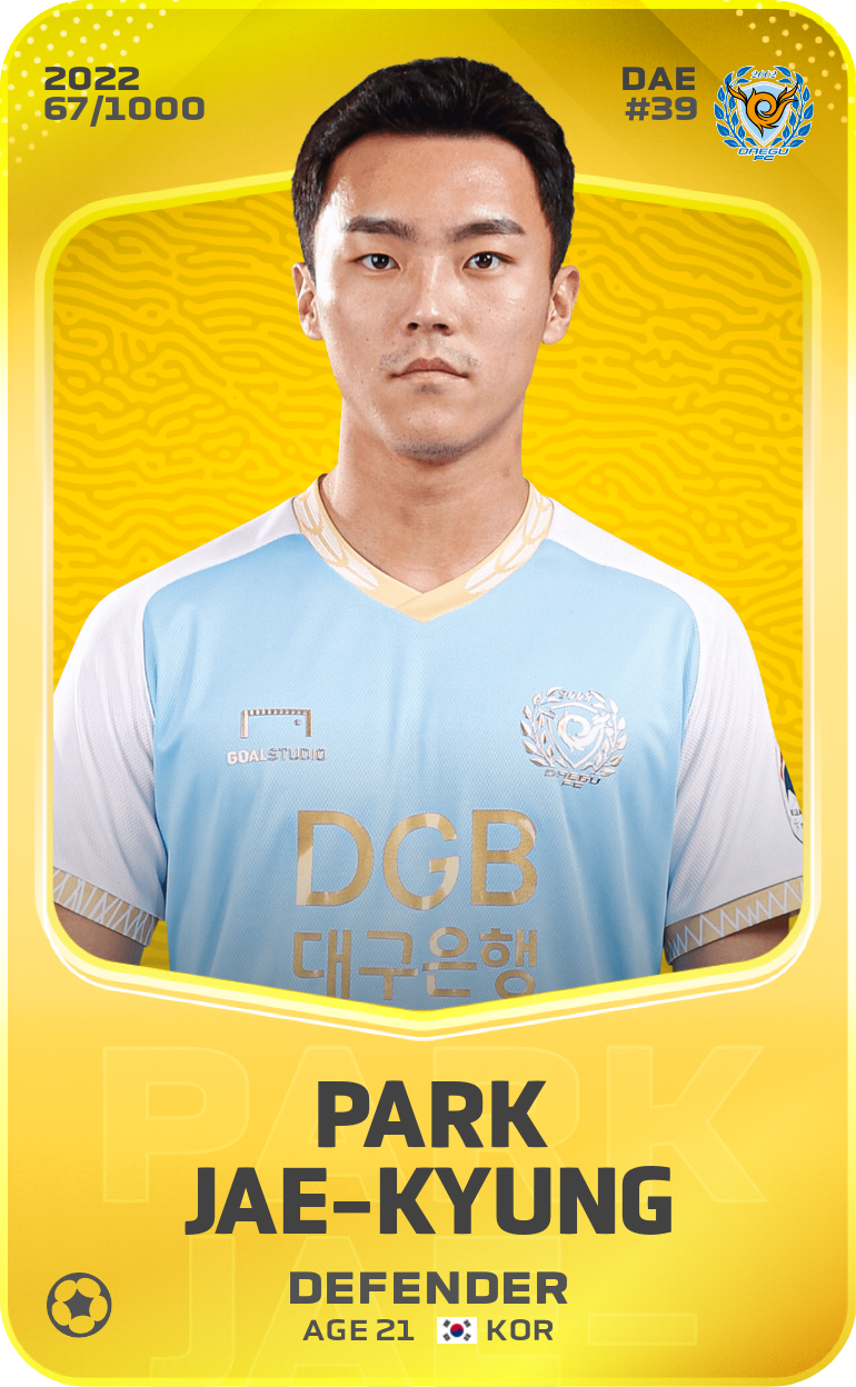 Sorare - Sorare Official - Park Jae-Kyung 2022-23 • Limited 67/1000 - NFT # 103708371195780567292960992666060020584208244473614578692949695894137377056842