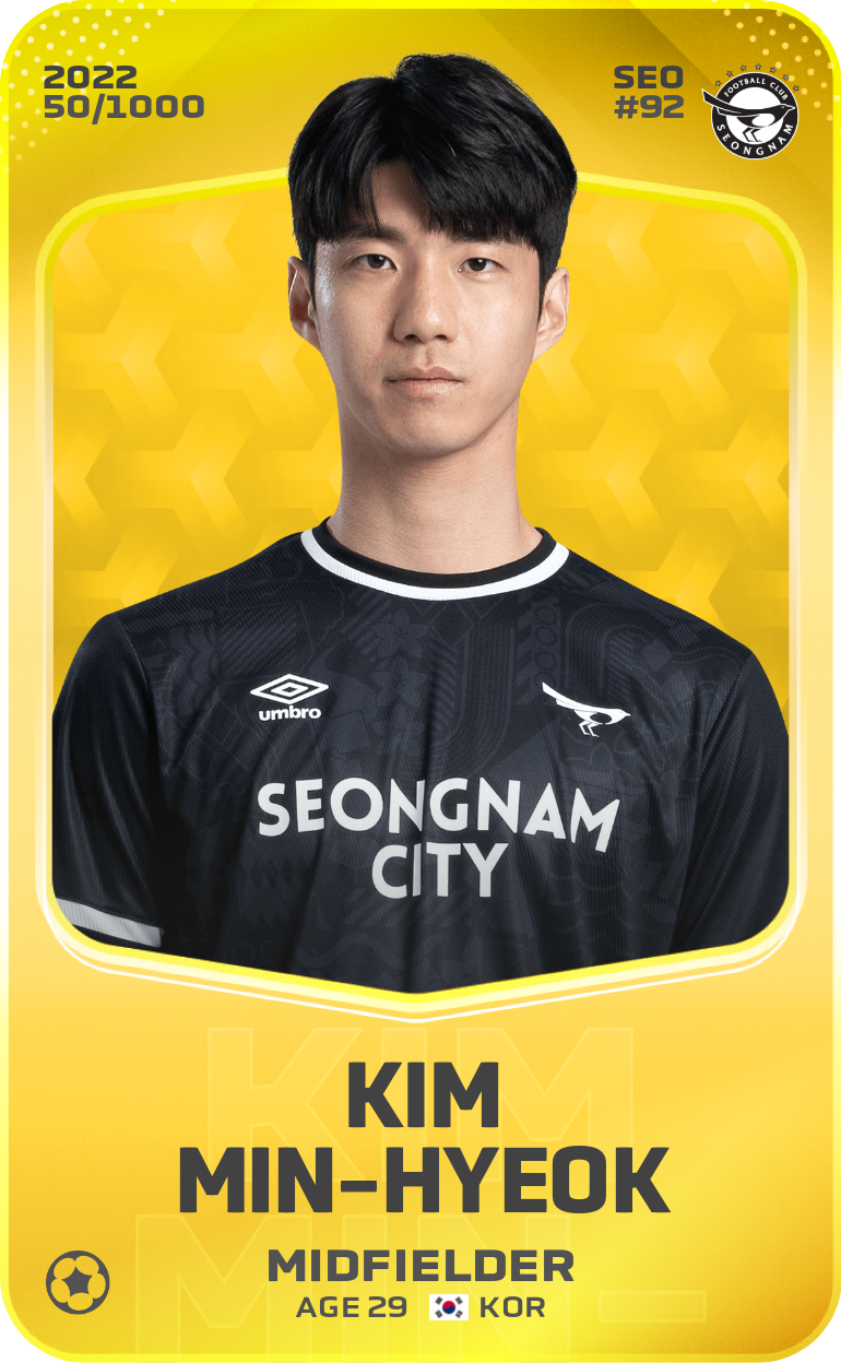 Sorare - Sorare Official - Kim Min-Hyeok 2022-23 • Limited 50/1000 - NFT # 89941846142225268405418521346203092518210849142826254772916671481534167281856